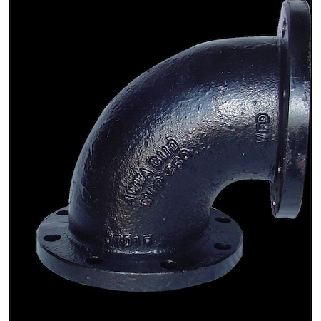 Smith-Cooper Flanged 90 Elbow, DI, Galvanized, 150lb, 6" 4319000754